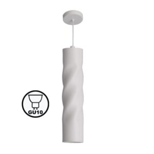 Lampara Colgante Tubular Ondas Blanco Para Dicroico GU10